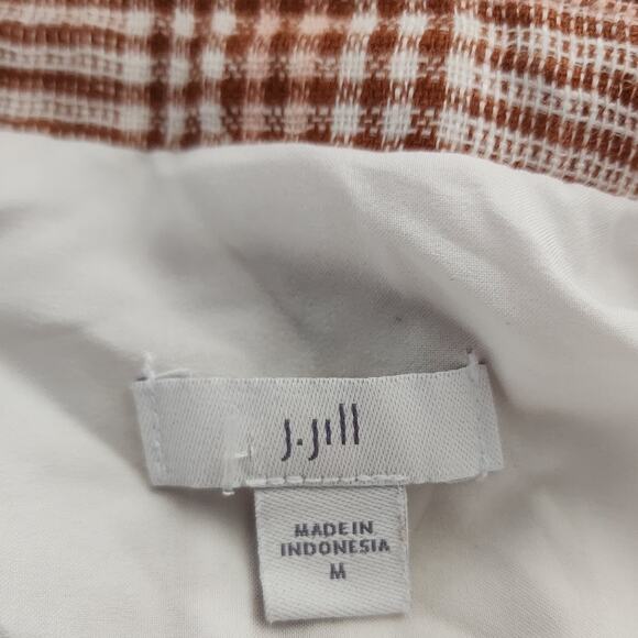 J.Jill Linen Cotton Checkered Plaid Oversized Light Weight Blazer Size Medium - Picture 6 of 9